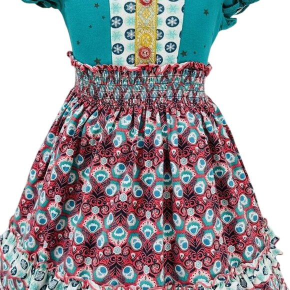 Matilda Jane Friends Forever Clover Dress Holiday Christmas snowflake NWT Size 8 - Picture 1 of 4